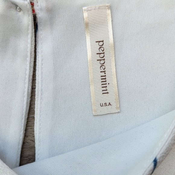 Peppermint Floral Sheath Dress Womens Small Pink Red Short Sleeves - Picture 4 of 9